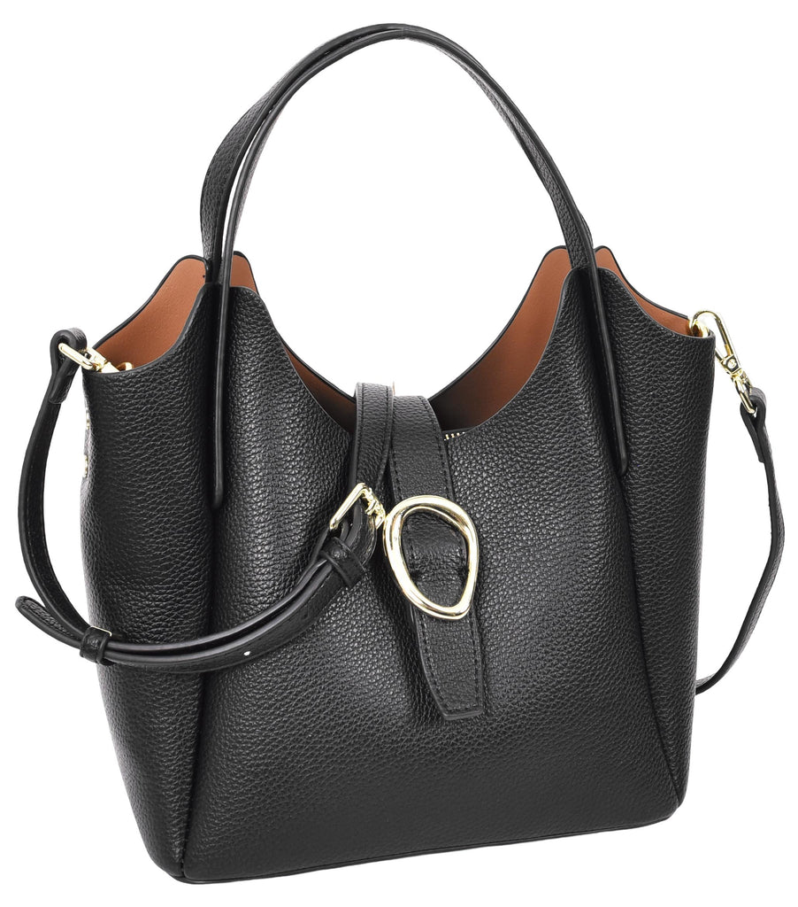 Montreal  Women's Small Faux Leather Shoulder Handbag Black -2