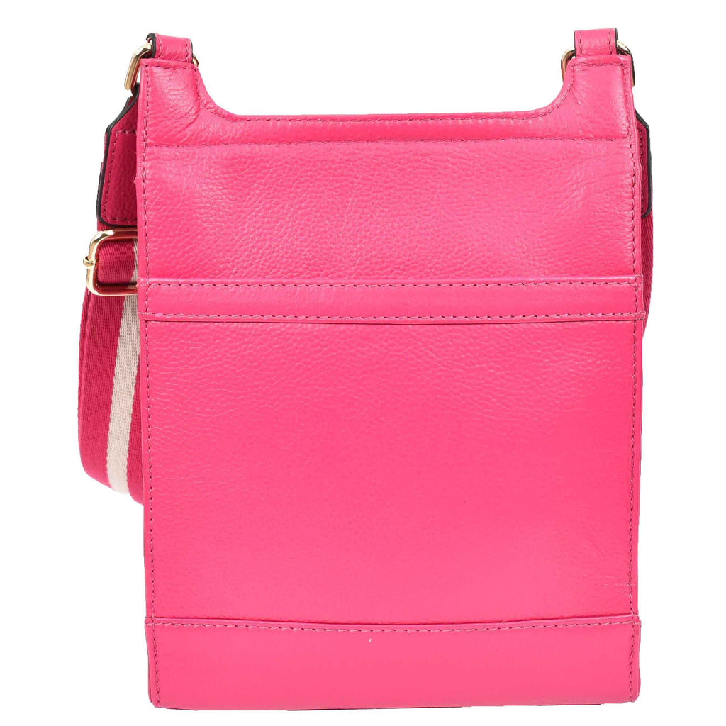 DR685 Ladies Real Leather Travel Messenger Bag Pink 3