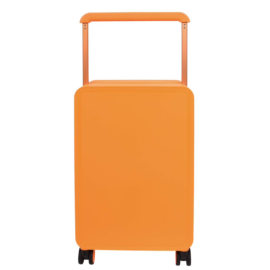 DR698 Cabin Size USB Port Suitcase Four Wheels Hard Shell Smart Luggage Orange-2