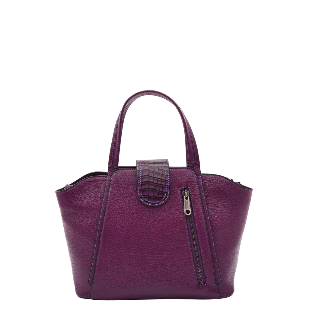 DR586 Women's Stylish Leather Adjustable Strap Handbag Purple 2