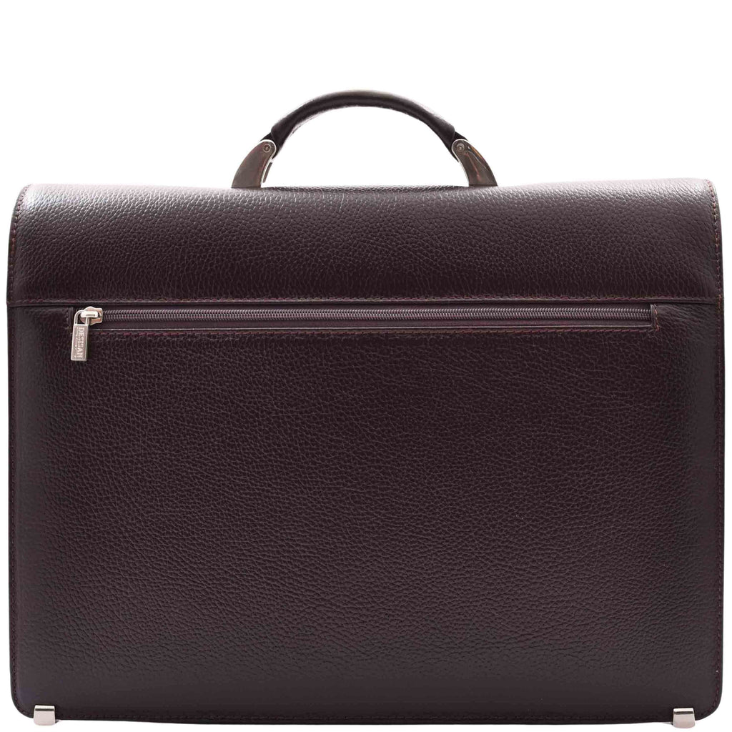 DR602 Men's Classic Leather Executive Briefcase Bag Brown 2