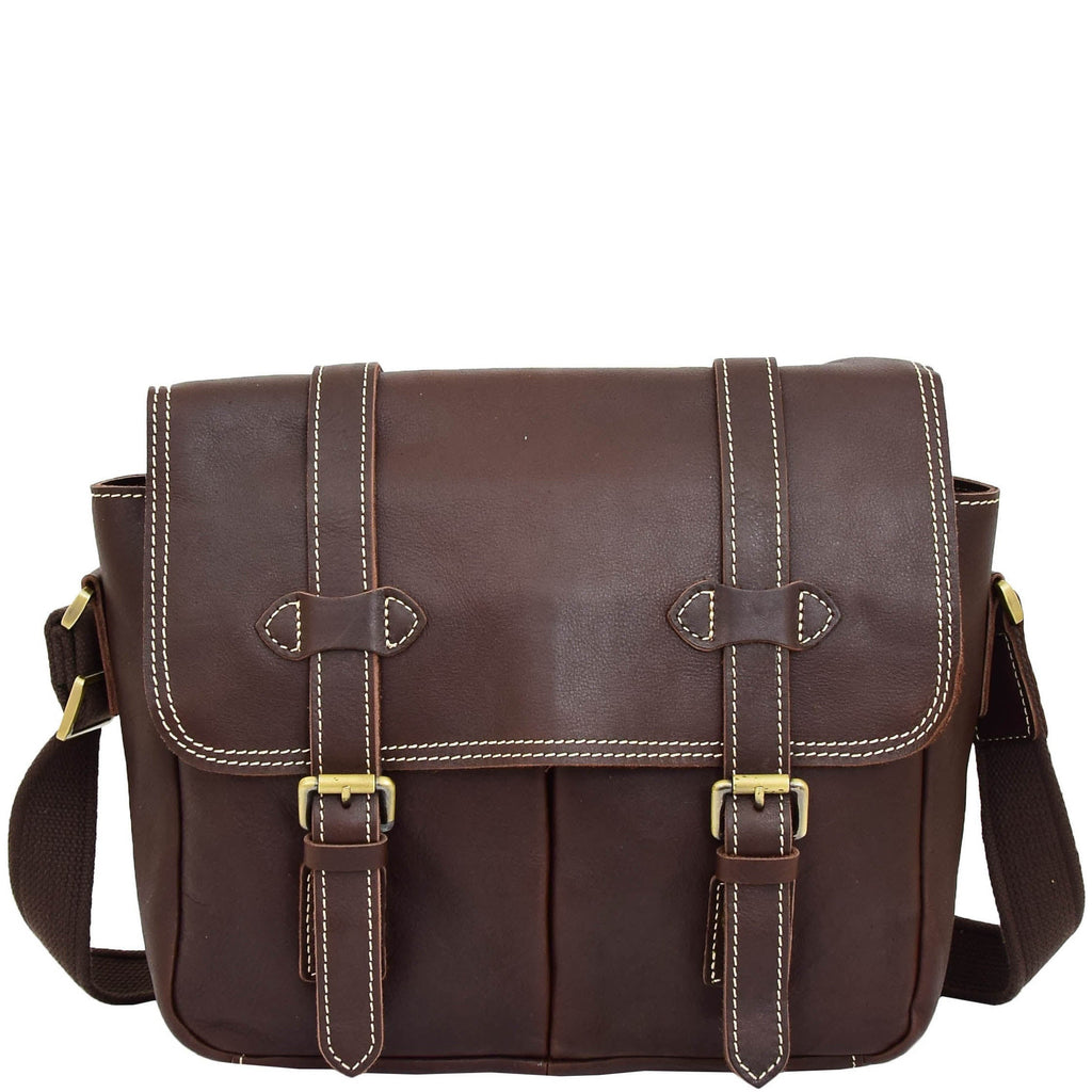 DR652 Genuine Leather Cross Body Camera Organiser Bag Brown 2