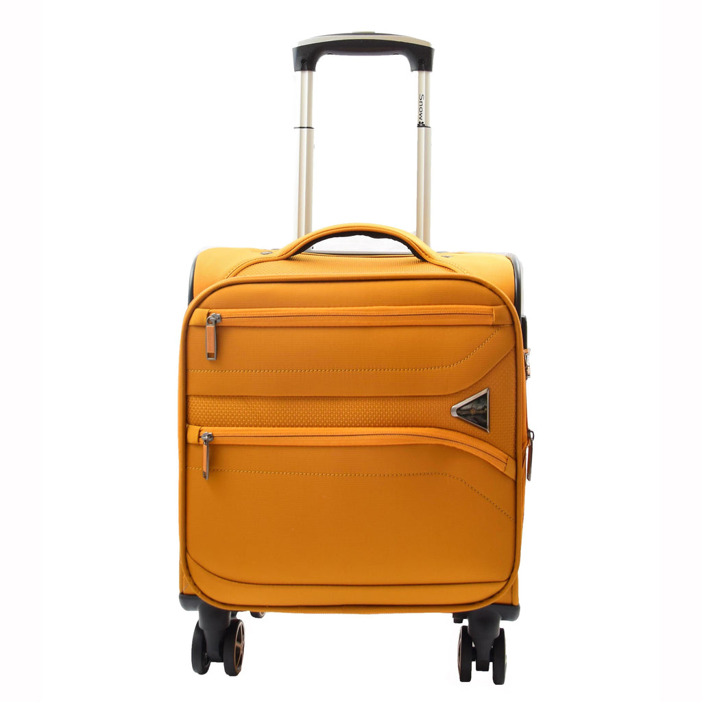 DR543 Soft Expandable 8 Wheeled Luggage Yellow 2