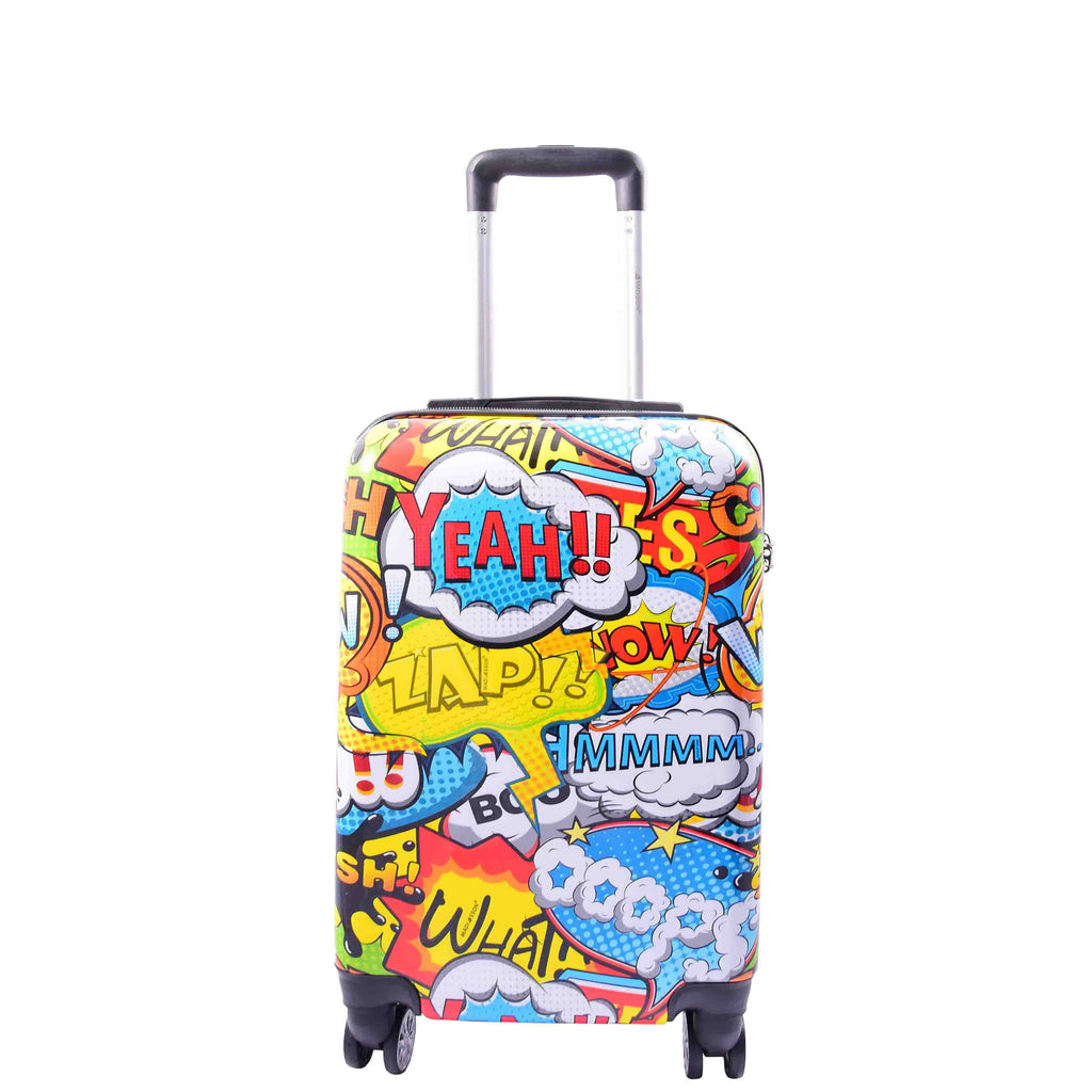 DR632 Cabin Size Hard Shell Four Wheels Comic Print Suitcase 2