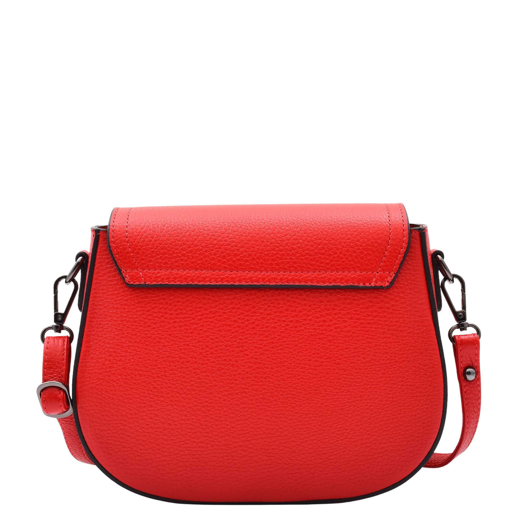 DR578 Women's Genuine Leather Small Sized Cross Body Bag Red 2