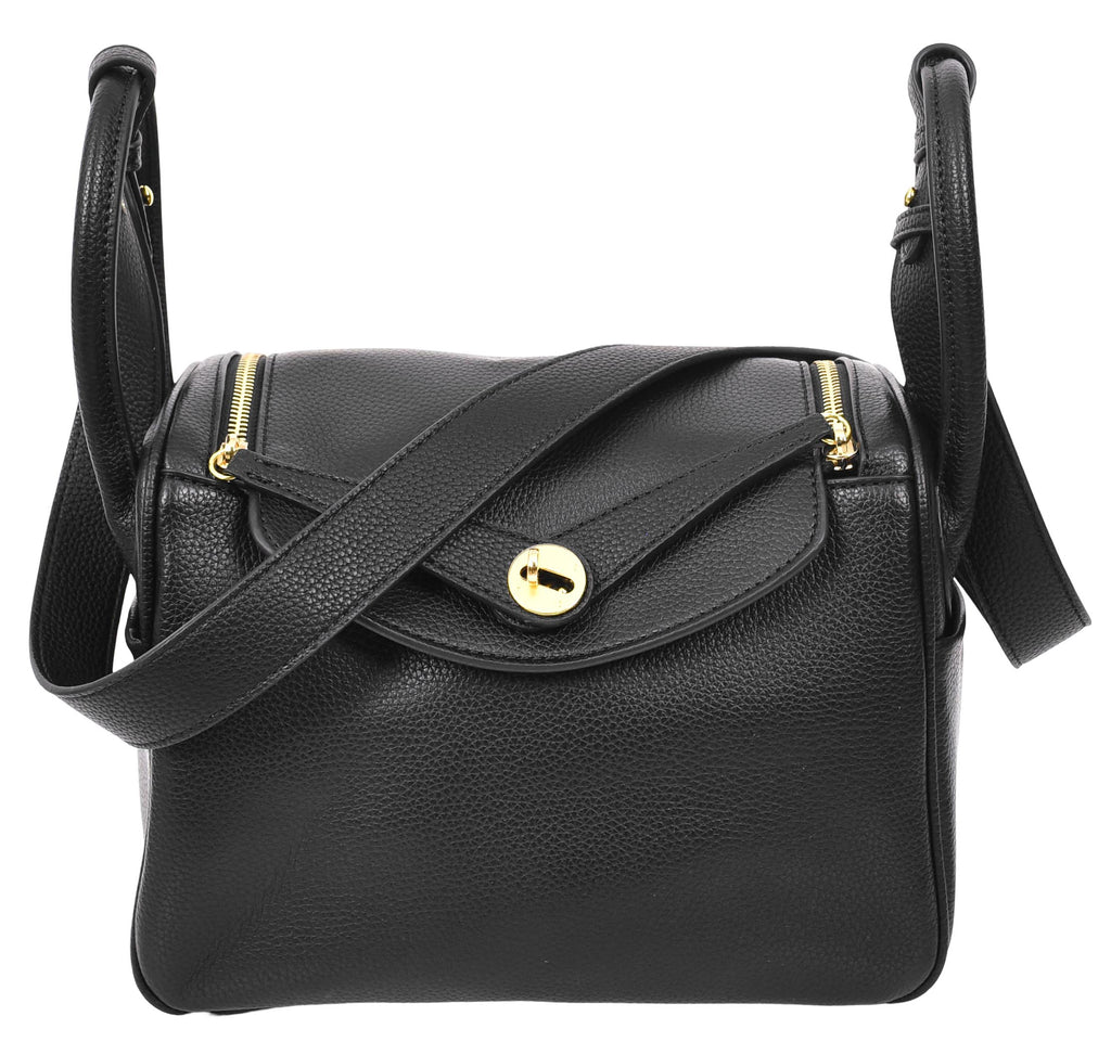 Iqaluit Women's Faux Leather Large Shoulder Strap Bag Black-2