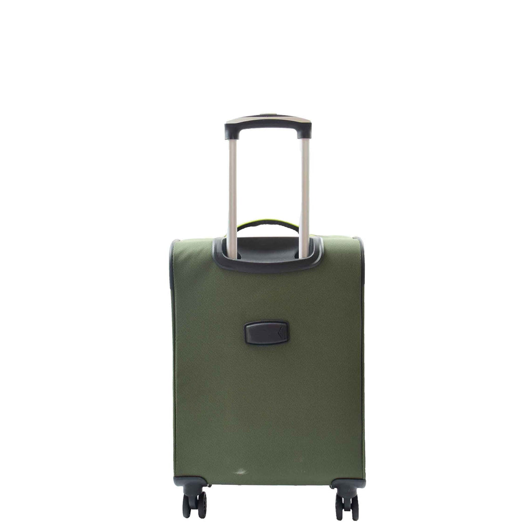 DR521 Lightweight 4 Wheel Soft Hand Luggage Cabin Size Suitcase Green 3