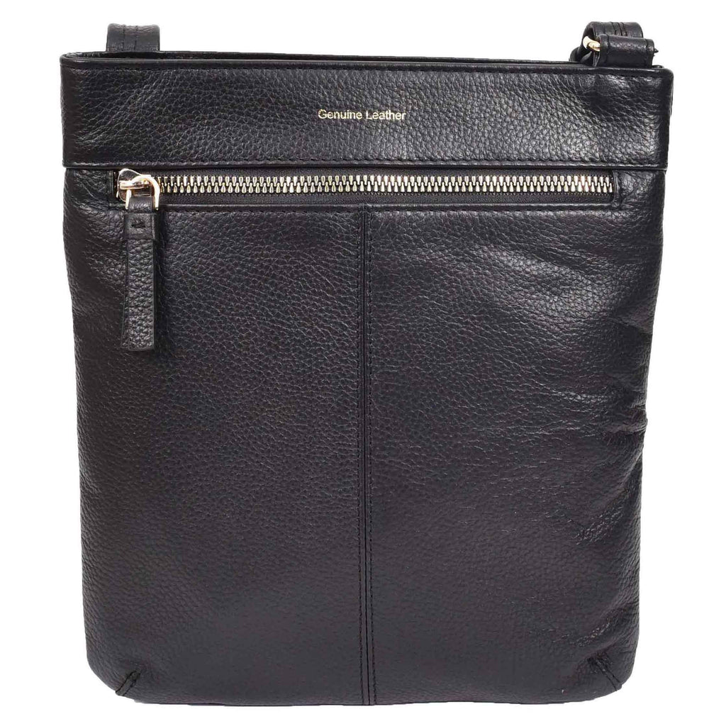 DR686 Ladies Leather Cross Body Sling Bag Black 3