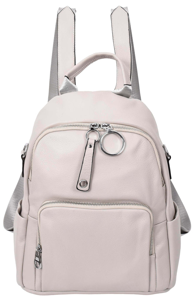 Vancouver Women's Genuine Leather Casual Organiser Backpack Grey-2