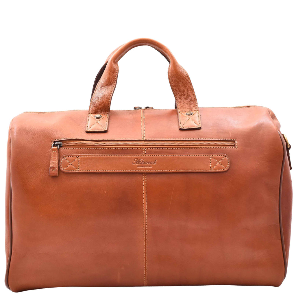 DR292 Genuine Leather Travel Holdall Overnight Bag Honey 2