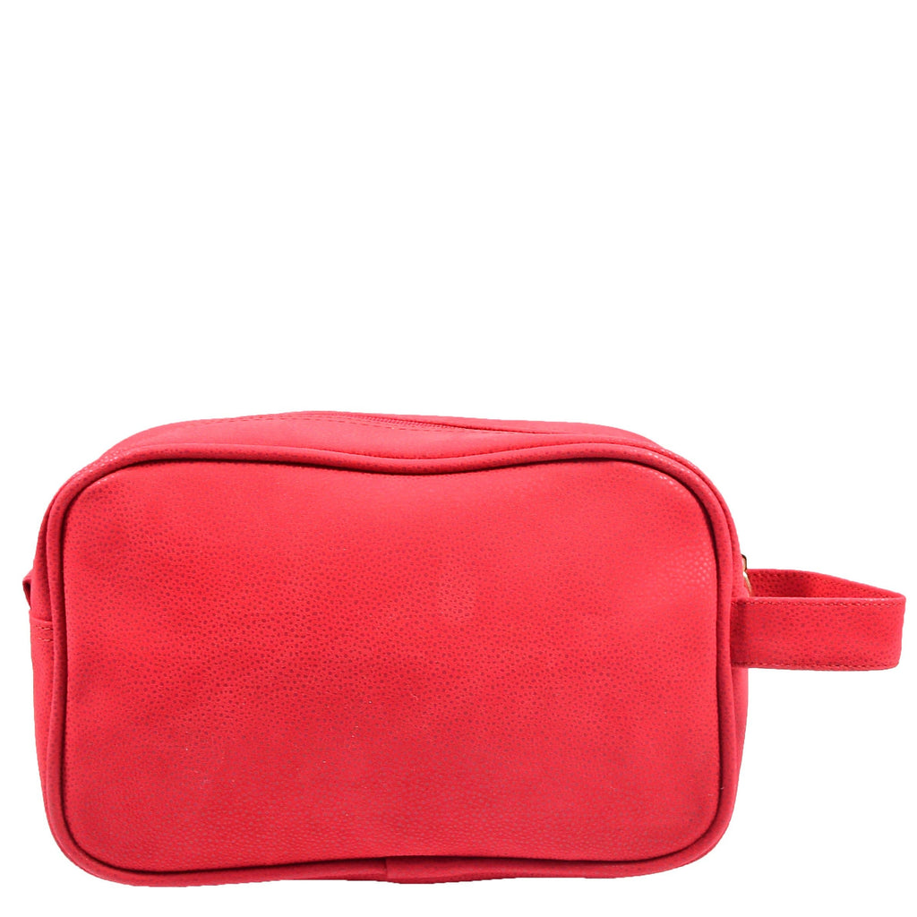 DR625 Toiletry Wash Faux Leather Wrist Bag Red 2