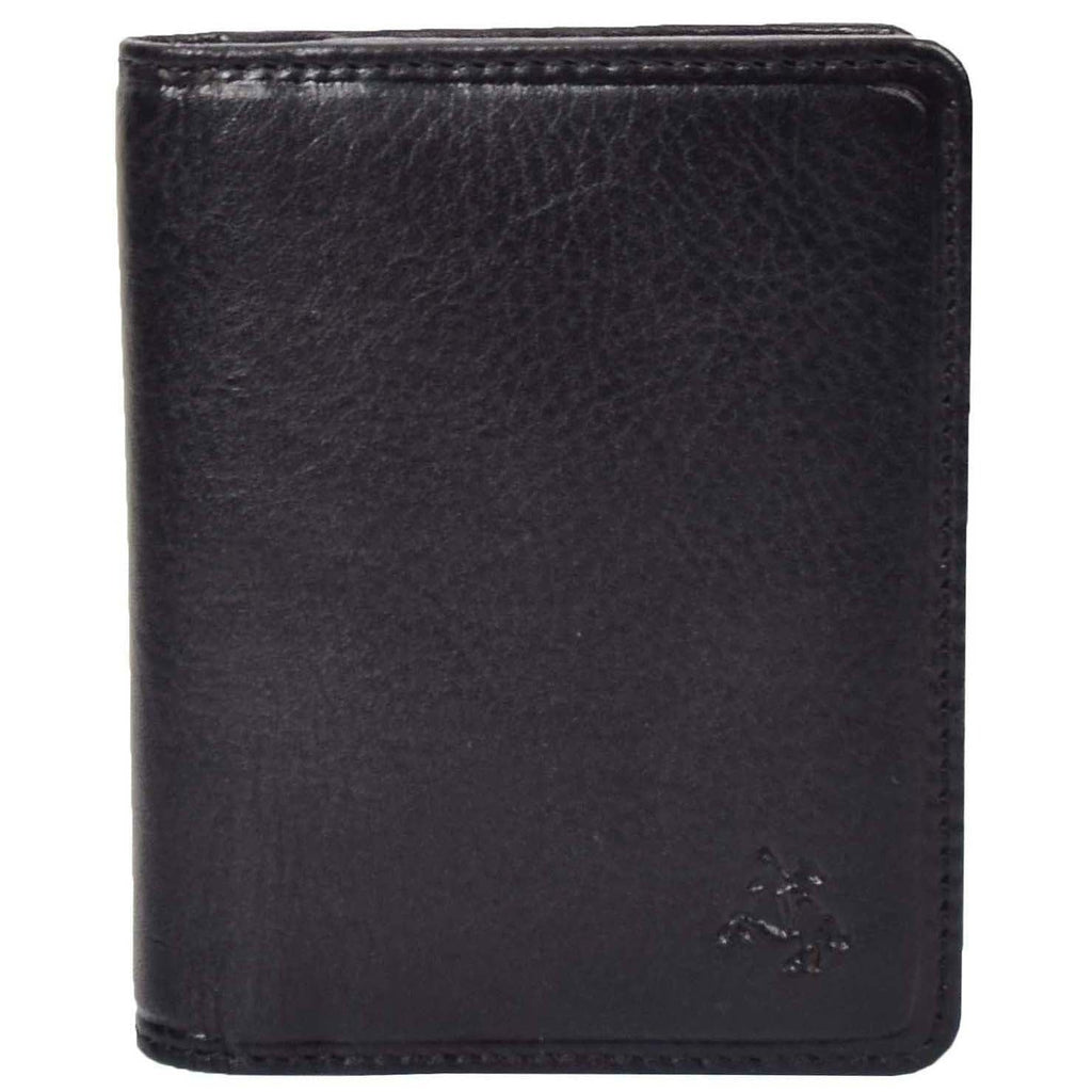 DR665 Men's Slim Real Leather Wallet RFID Credit Cards Holder Black 3