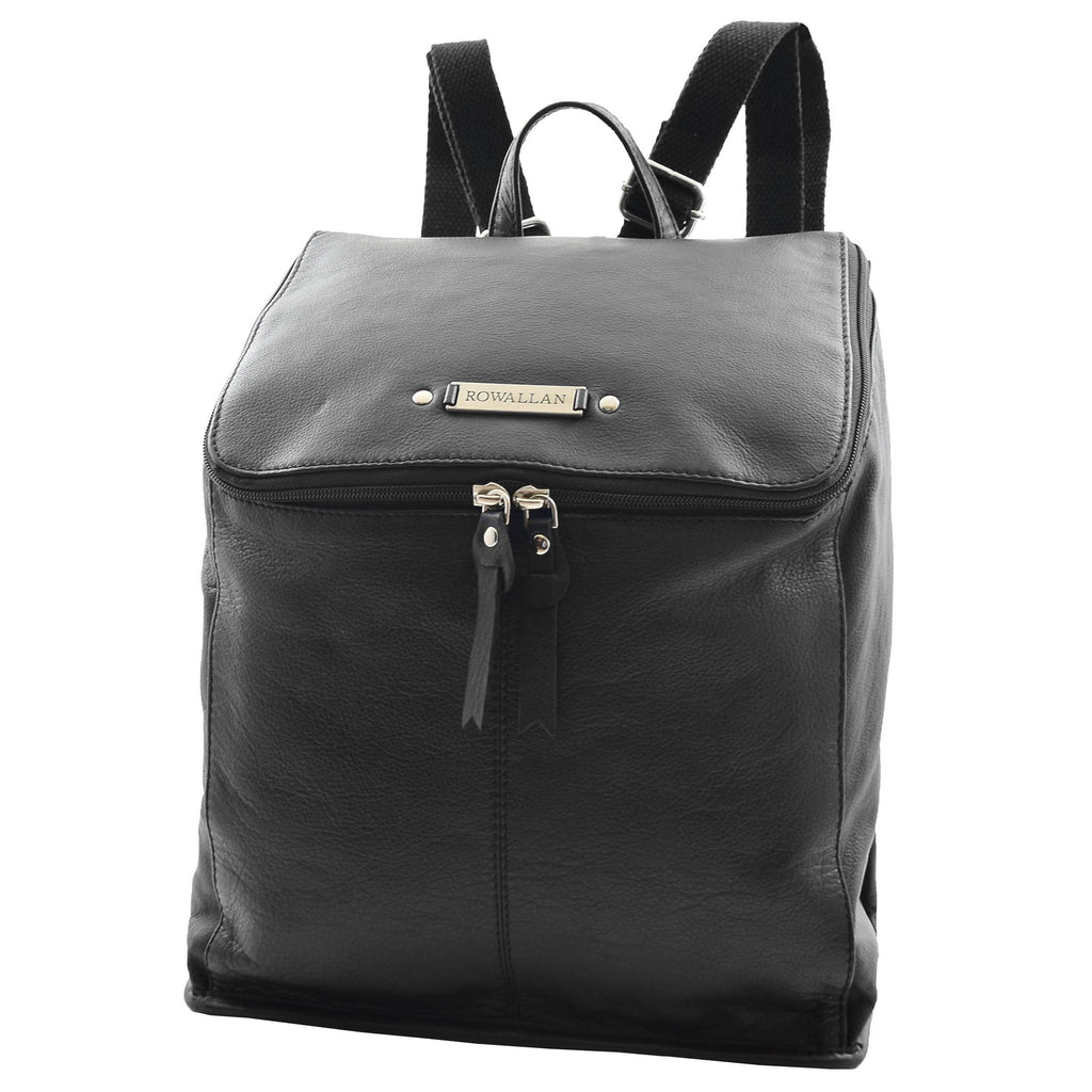 DR614 Real Leather Stylish Rucksack Backpack Black 3
