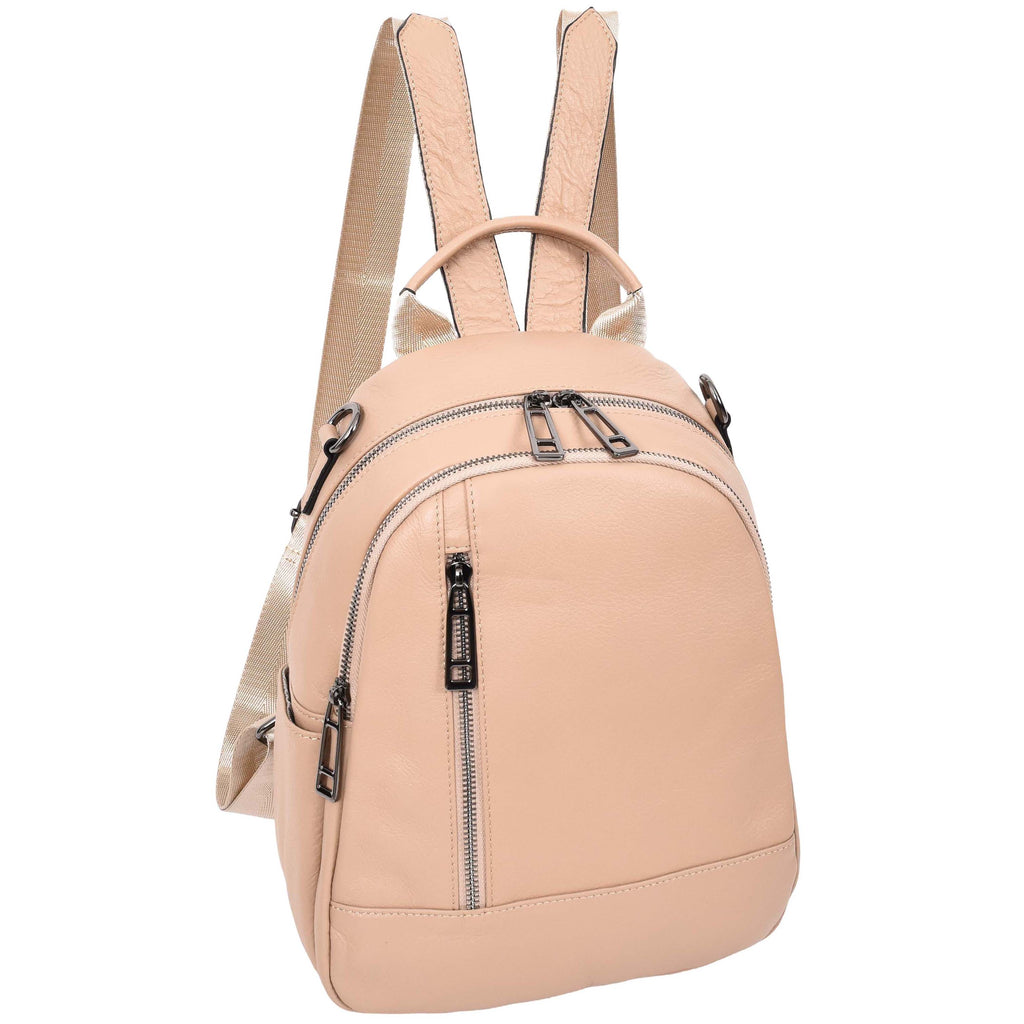 Calgary Women's Organiser Genuine Leather Backpack Rose-3