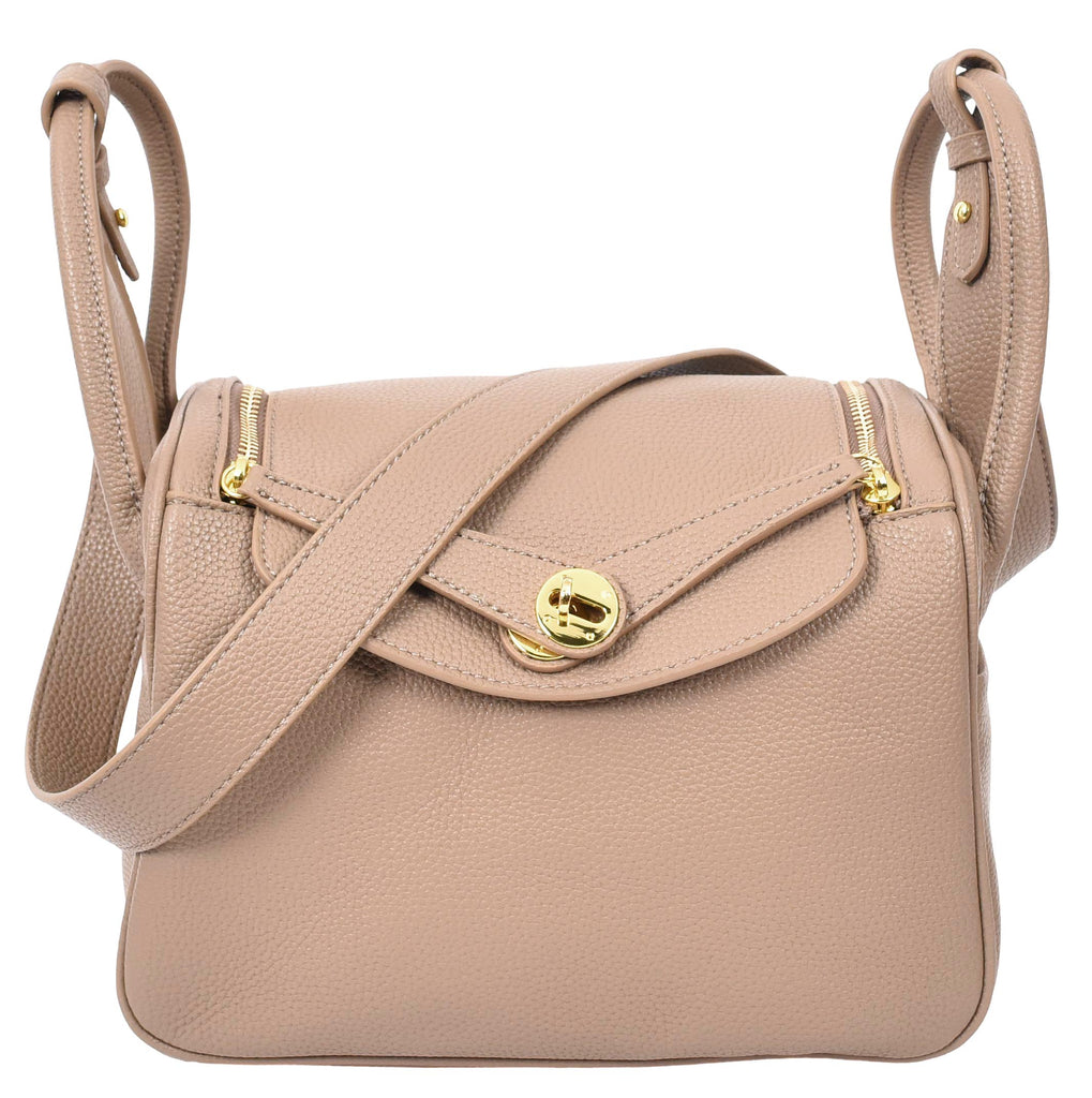 Iqaluit Women's Faux Leather Large Shoulder Strap Bag Taupe-3