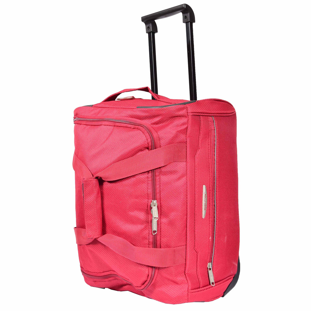 DR638 Weekend Travel Mid Size Bag Wheeled Holdall Duffle Red 1