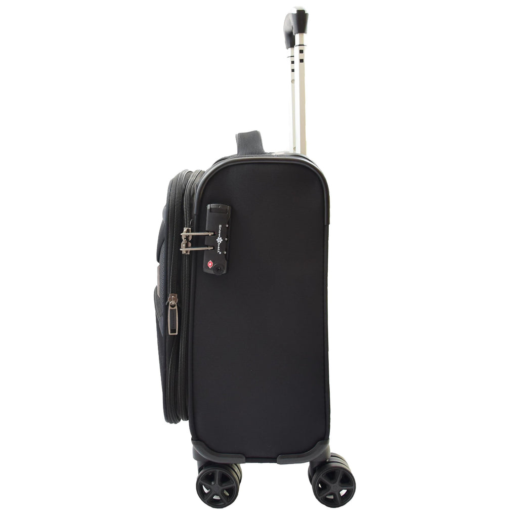 DR543 Soft Expandable 8 Wheeled Luggage Black 3