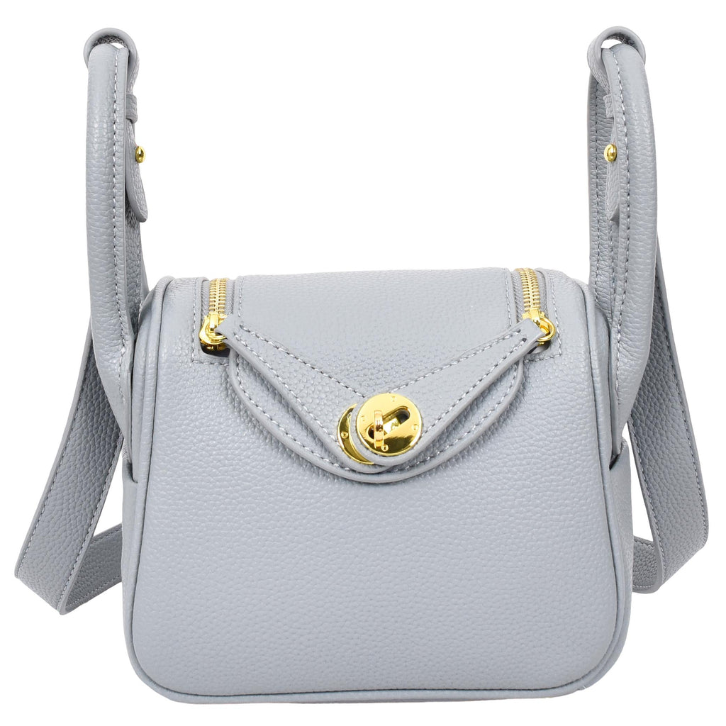 Regina Women's Faux Leather Mini Shoulder Strap Bag Sky Blue-3