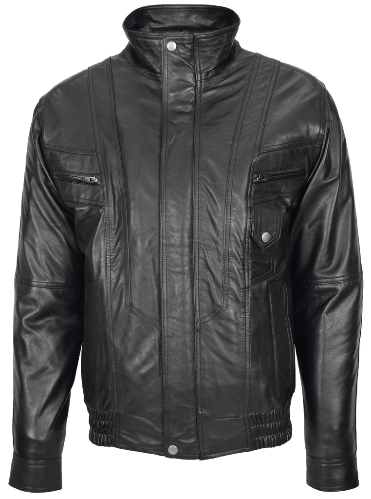 DR109 Men's Leather Nubuck Classic Black Jacket 3
