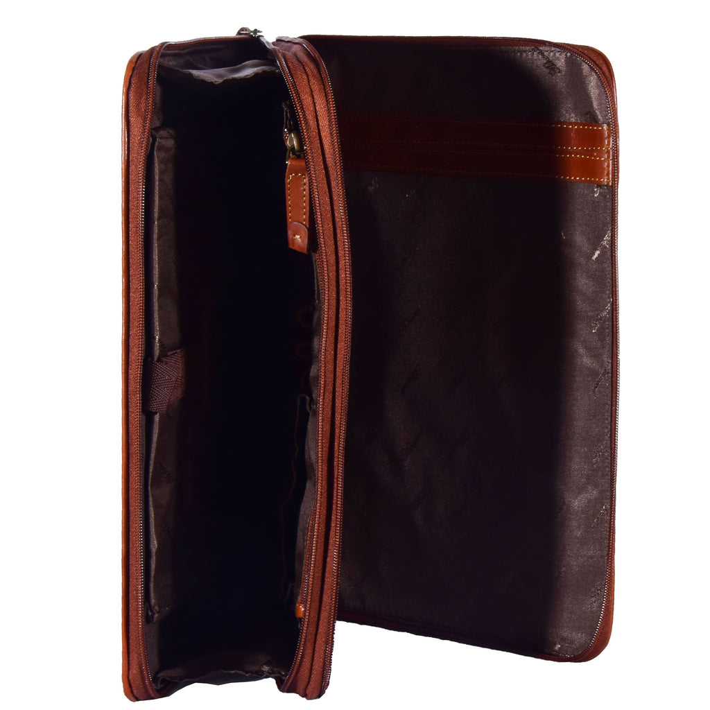 DR293 Real Leather Portfolio Case A4 Document Holder Chestnut 3