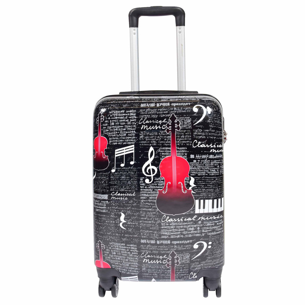DR550 Four Wheeled Hard Cabin Luggage With Classical Music Print 3