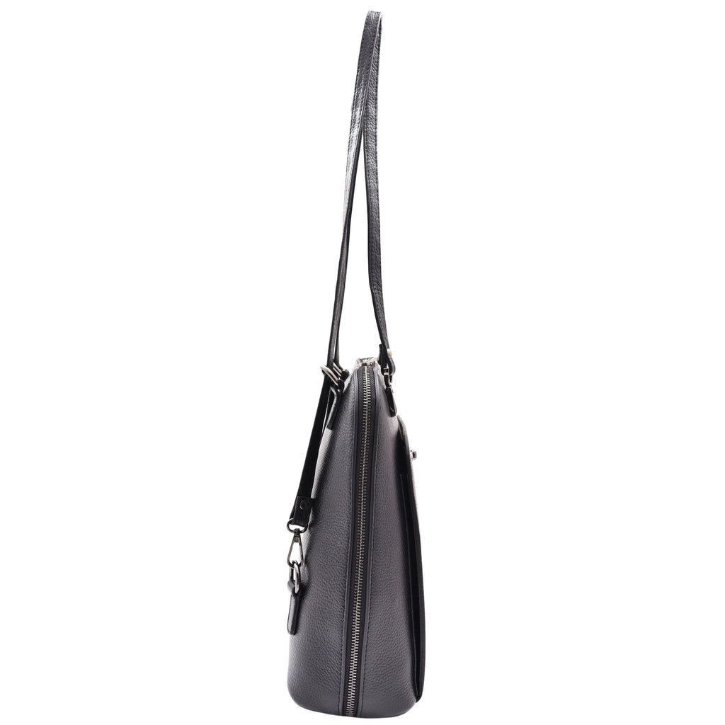DR615 Women's Backpack Style Leather Shoulder Bag Black 3
