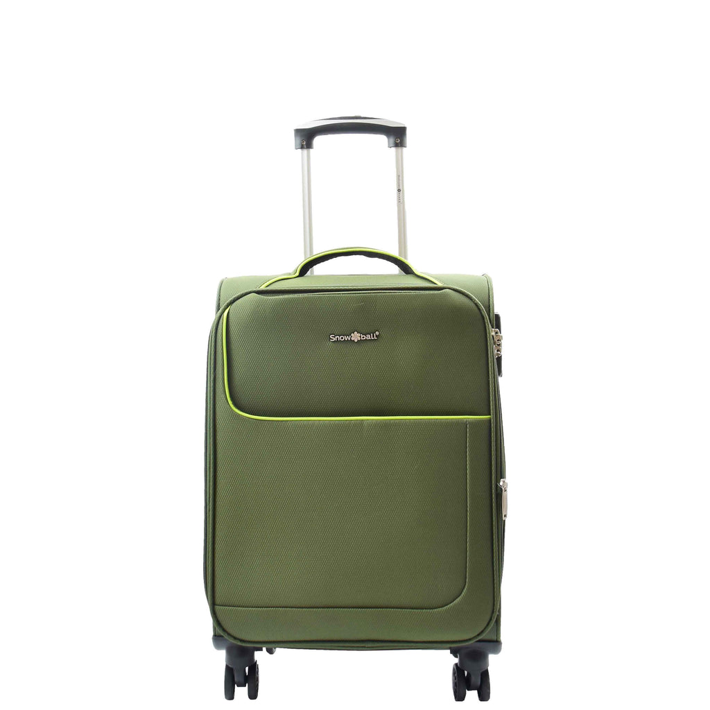 DR521 Lightweight 4 Wheel Soft Hand Luggage Cabin Size Suitcase Green 2