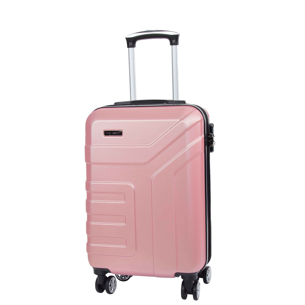 DR575 Expandable Hard Shell Cabin Luggage With Four Wheels Rose Gold 3