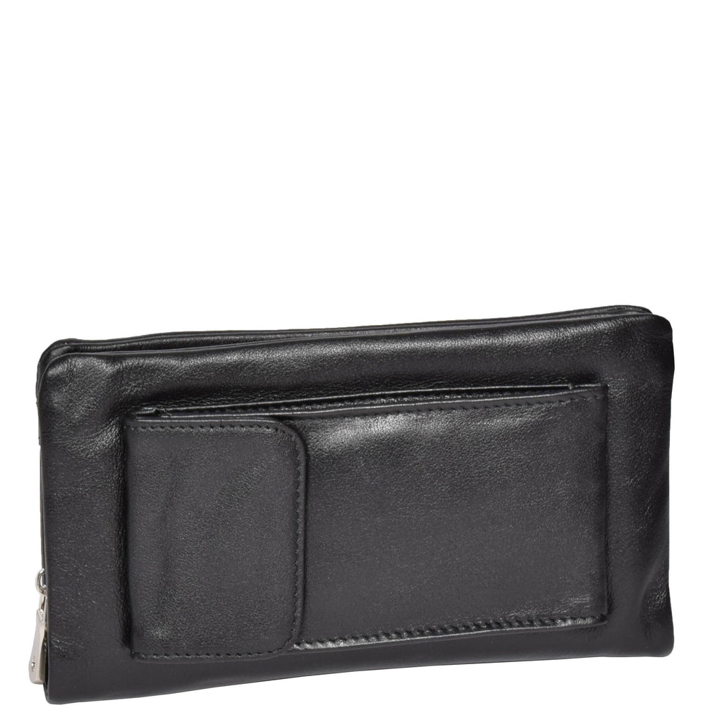 DR618 Genuine Leather Wrist Clutch Bag Black 3