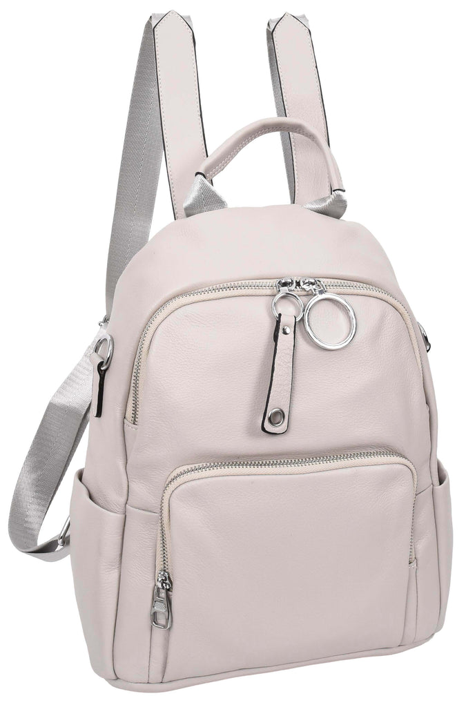 Vancouver Women's Genuine Leather Casual Organiser Backpack Grey-3