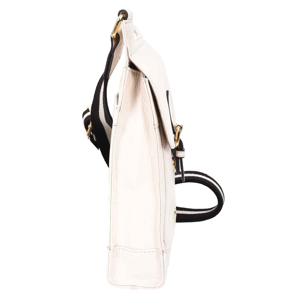 DR685 Ladies Real Leather Travel Messenger Bag White 4