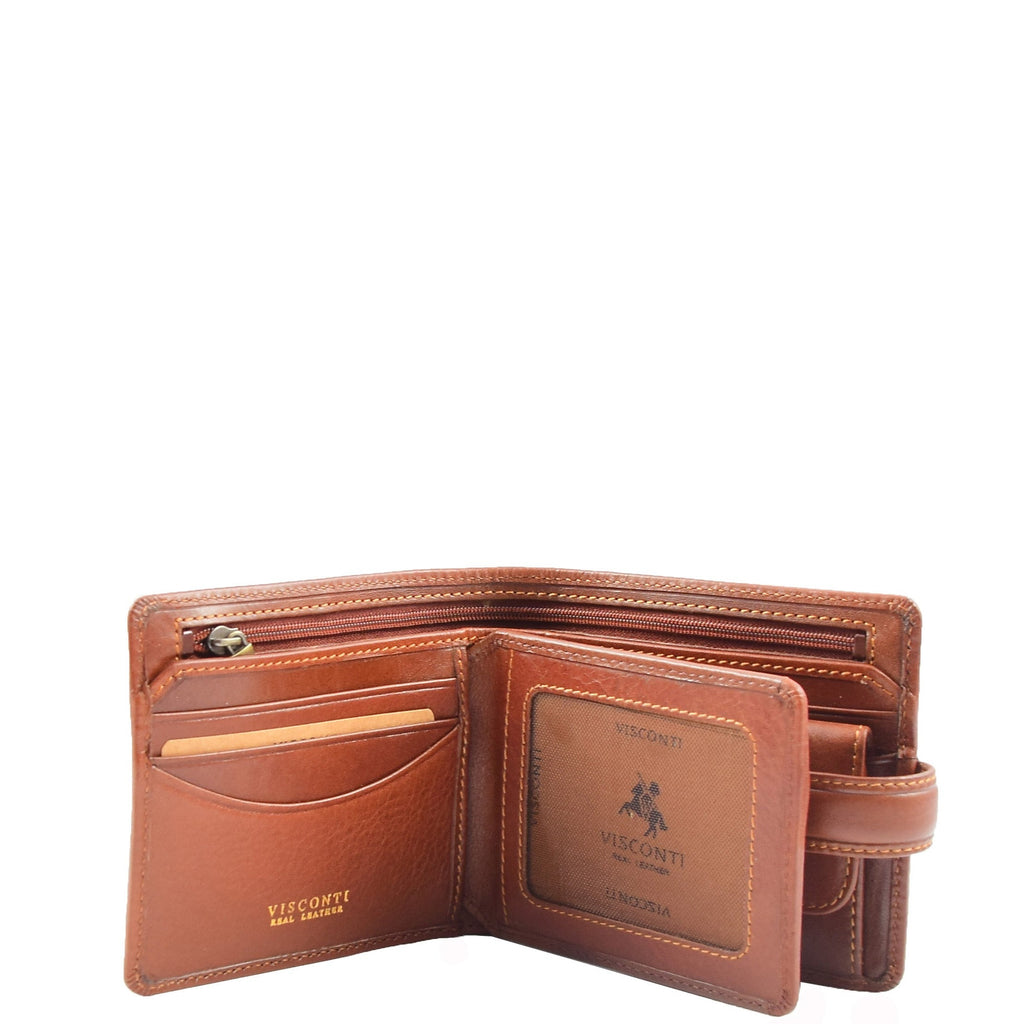 DR661 Men's Soft Tanned Leather Bi-Fold Wallet RFID Tan 3