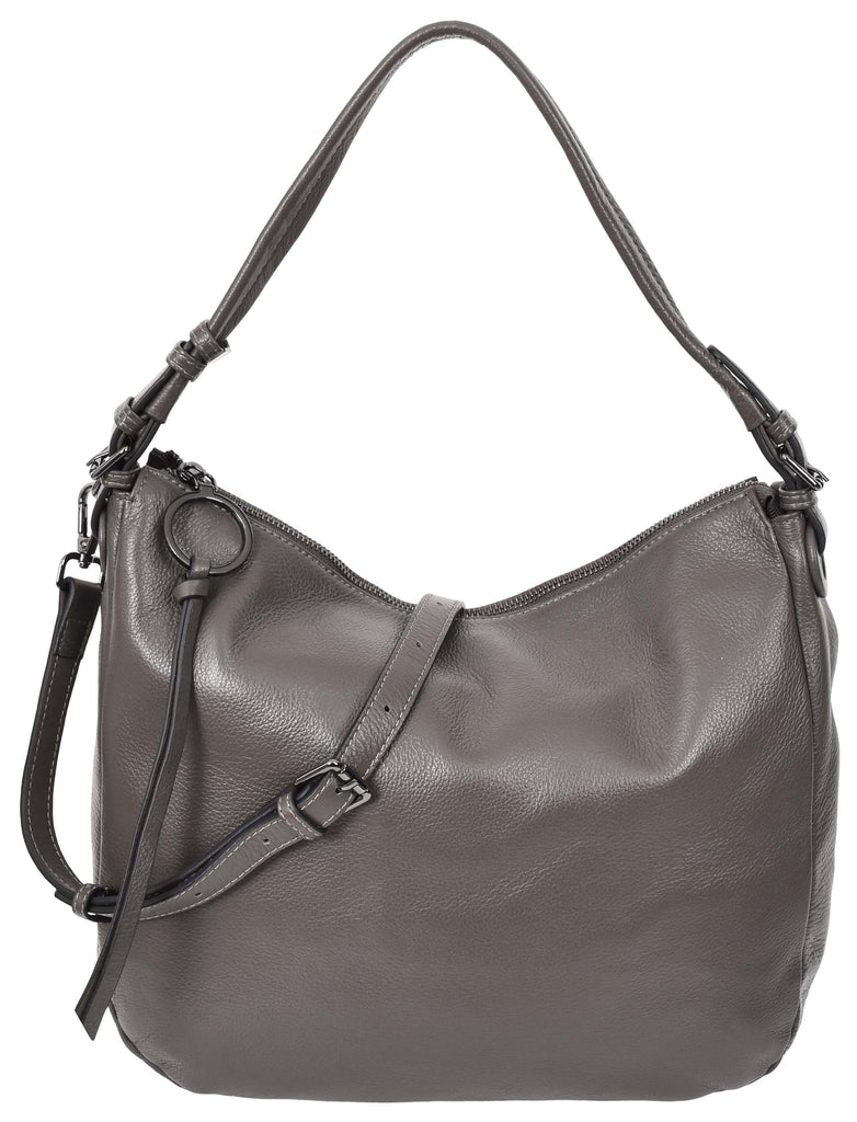 Ottawa Women's Genuine Leather Hobo Style Shoulder Handbag Grey-3