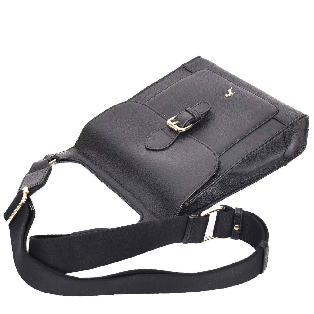 DR685 Ladies Real Leather Travel Messenger Bag Black 8
