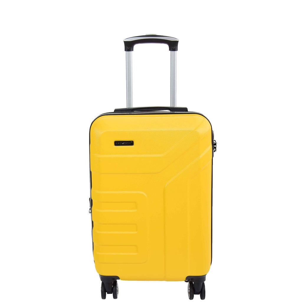 DR575 Expandable Hard Shell Cabin Luggage With Four Wheels Yellow 4