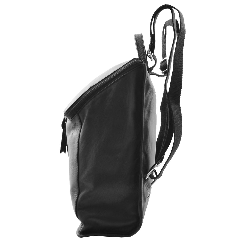 DR614 Real Leather Stylish Rucksack Backpack Black 4