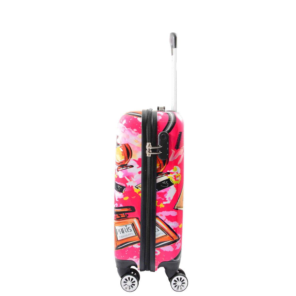 DR633 Ladies Hard Shell Travel Luggage Make Up Print Four Wheels Suitcase 4