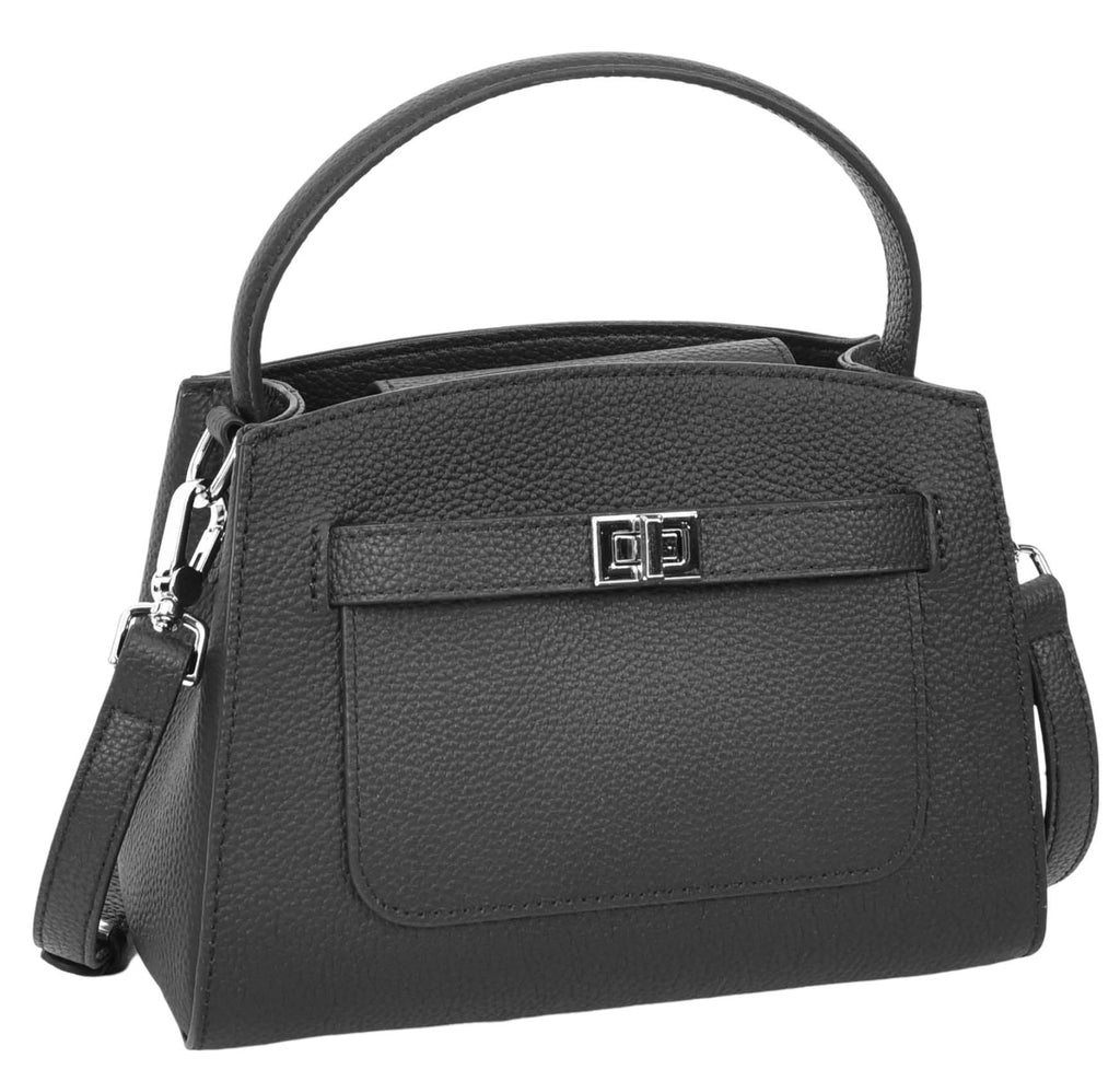 Halifax Women Small Leather Top Handle Shoulder Handbag  Black-4