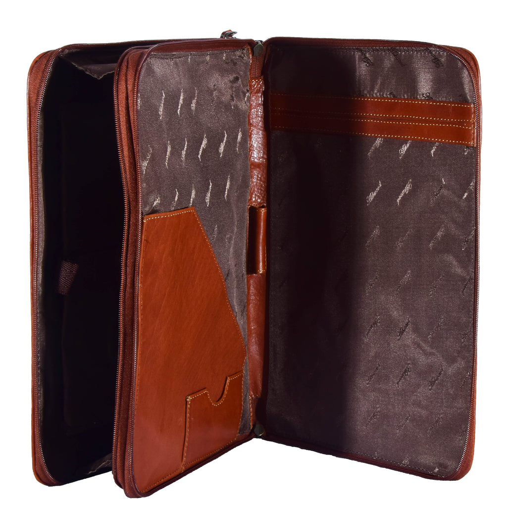 DR293 Real Leather Portfolio Case A4 Document Holder Chestnut 4