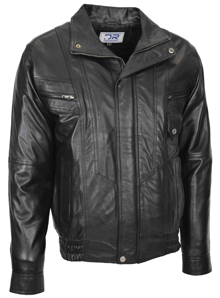 DR109 Men's Leather Nubuck Classic Black Jacket 2