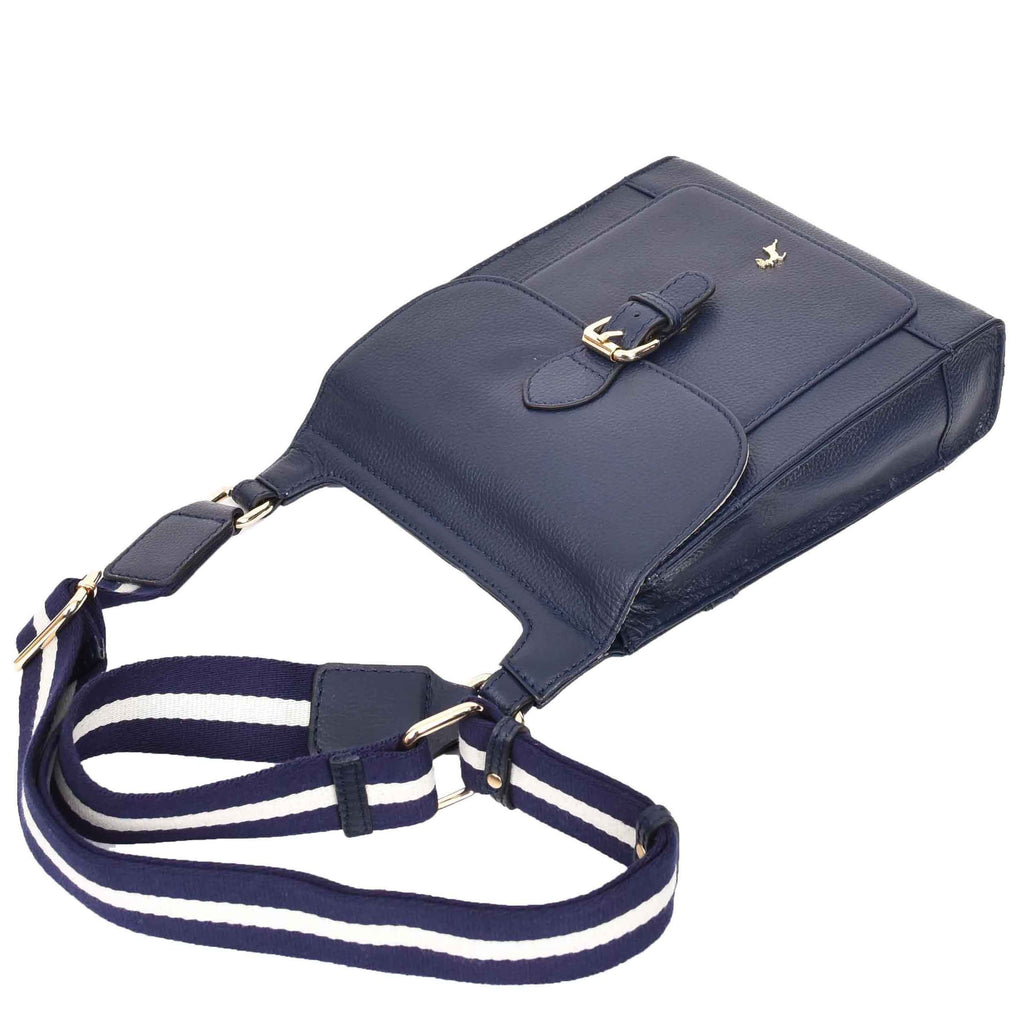 DR685 Ladies Real Leather Travel Messenger Bag Navy 5
