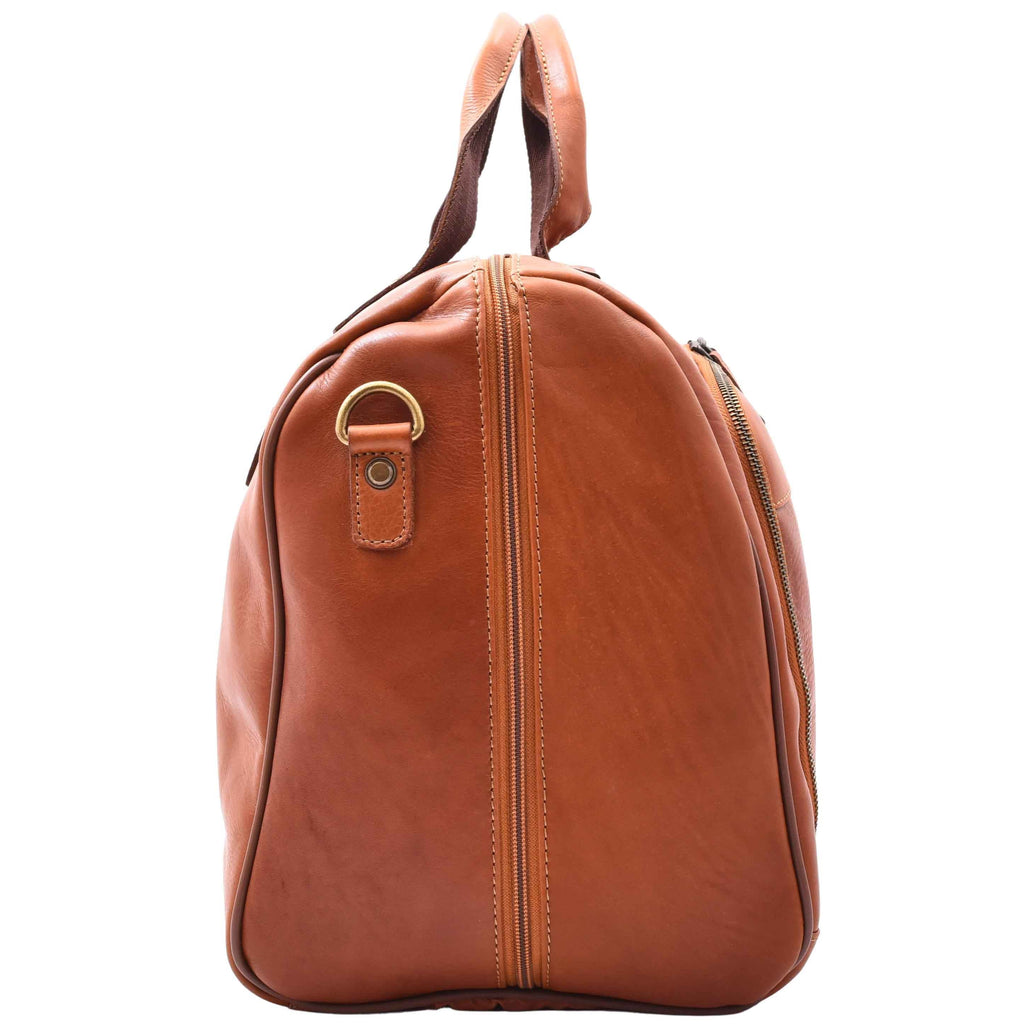 DR292 Genuine Leather Travel Holdall Overnight Bag Honey 4