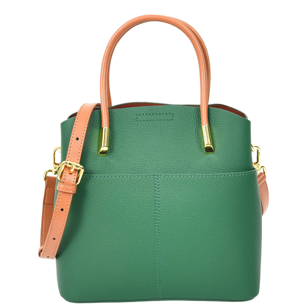 Winnipeg Women Leather Top Handle Shoulder Bag Green-4