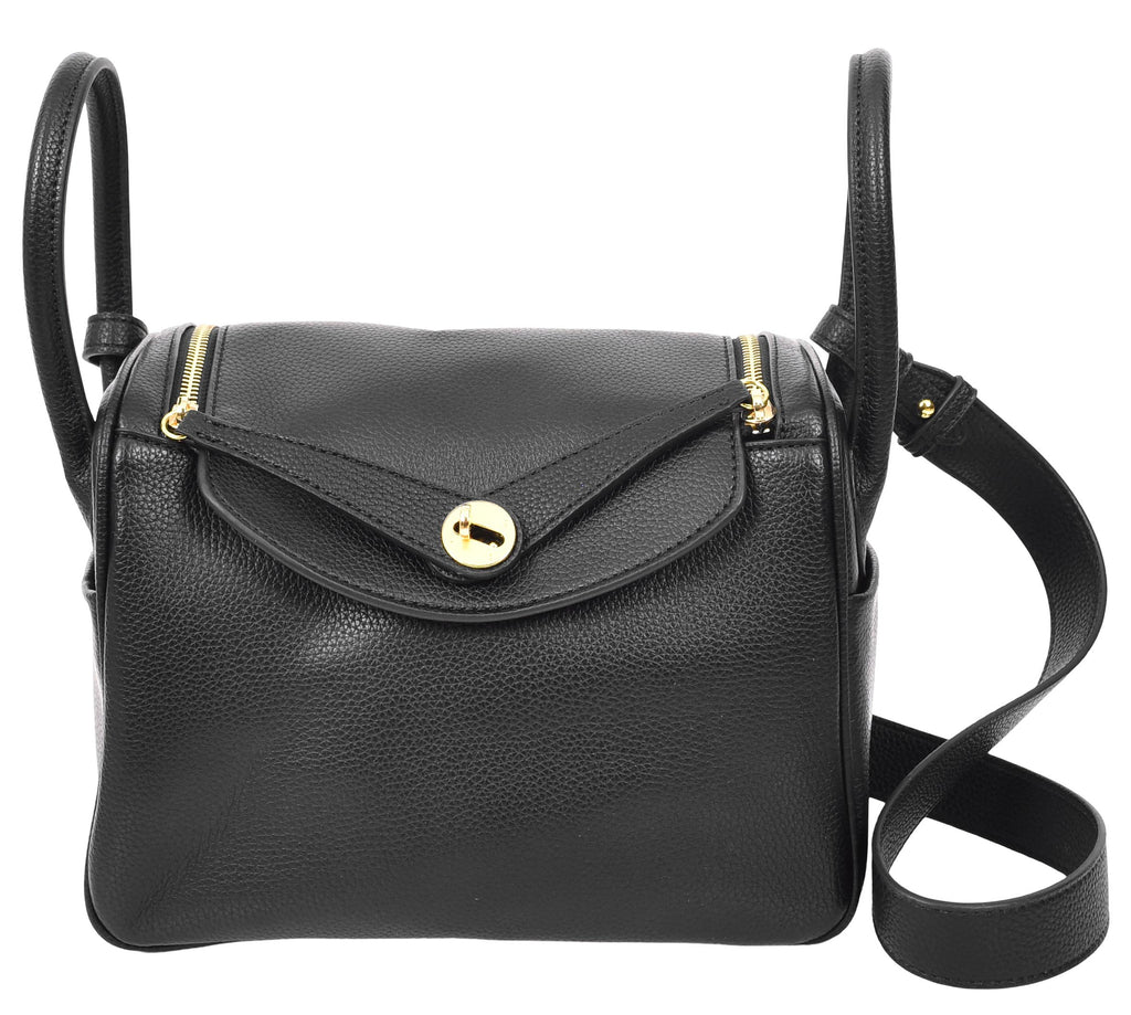 Iqaluit Women's Faux Leather Large Shoulder Strap Bag Black-4