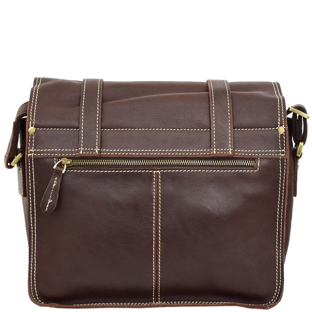 DR652 Genuine Leather Cross Body Camera Organiser Bag Brown 4