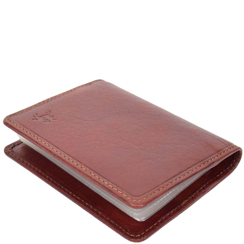 DR665 Men's Slim Real Leather Wallet RFID Credit Cards Holder Tan 4