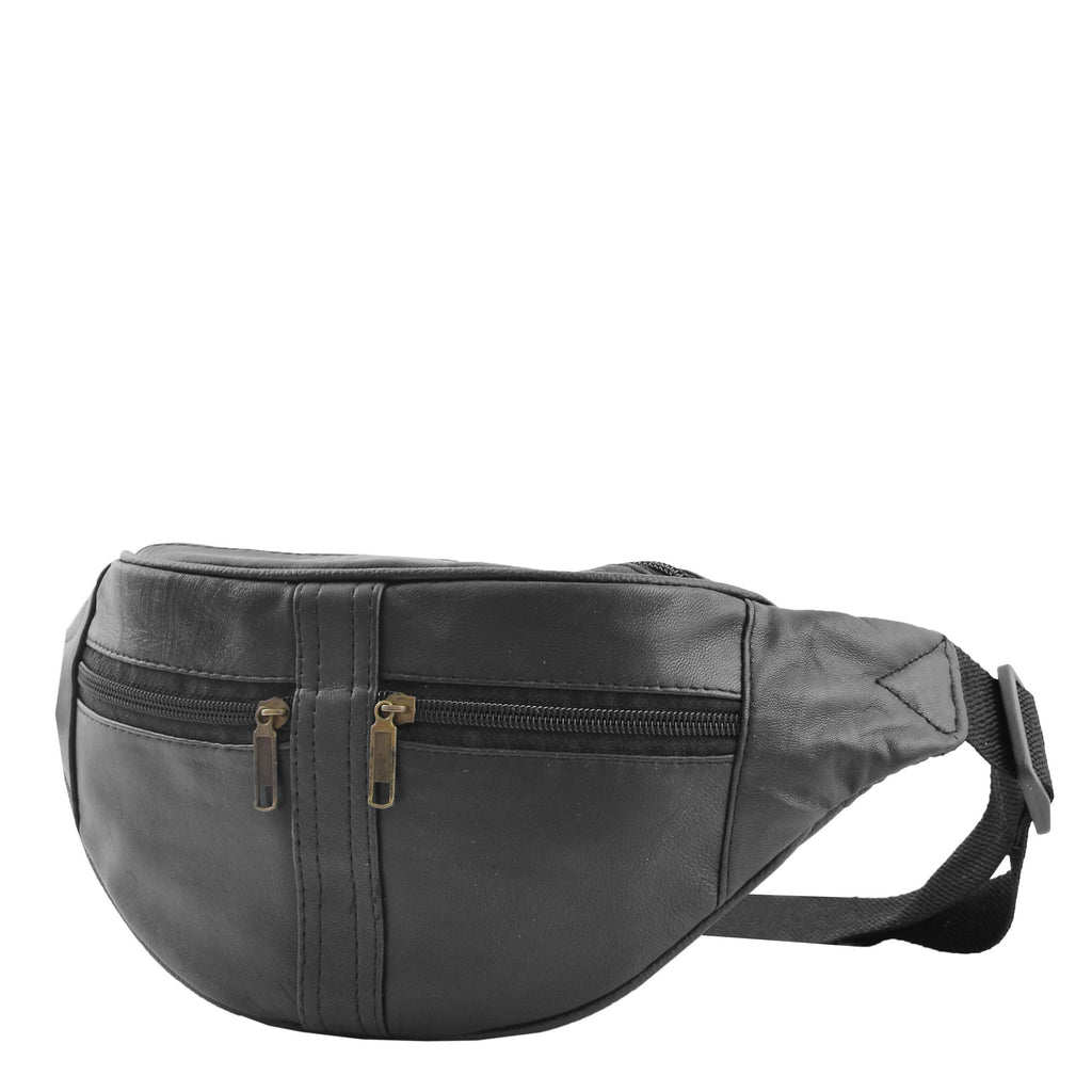 DR620 Real Leather Bum Bag Belt Pack Black 4