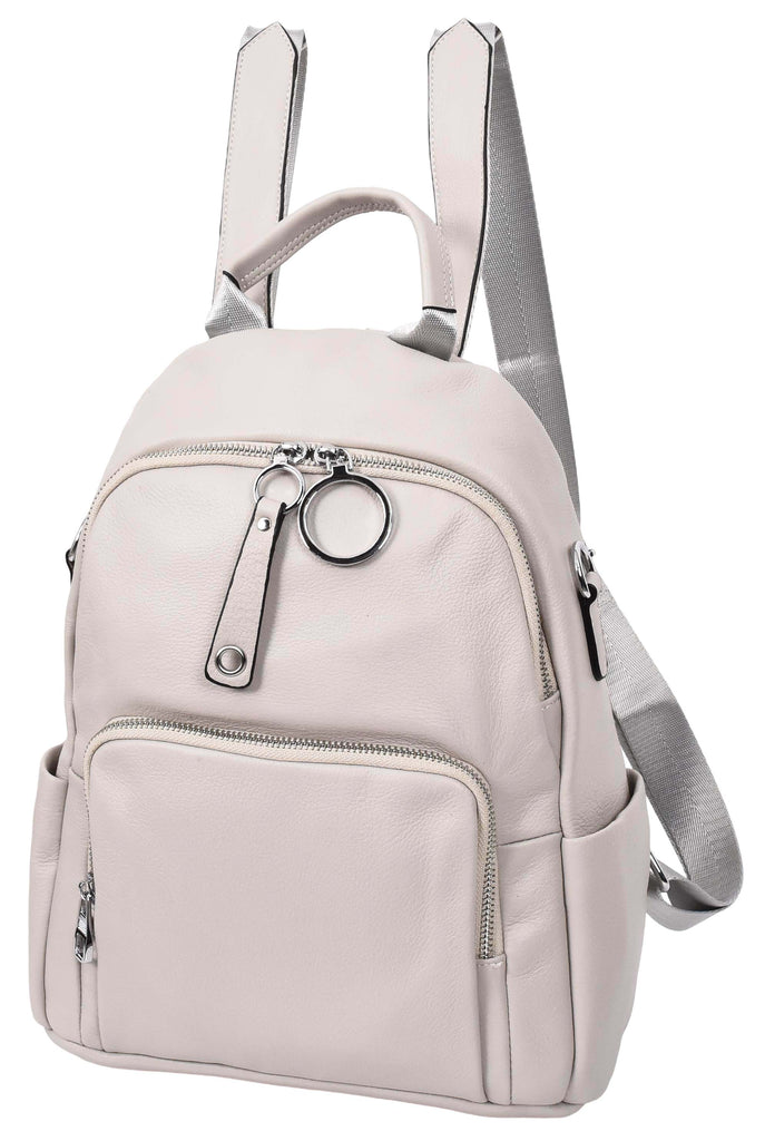 Vancouver Women's Genuine Leather Casual Organiser Backpack Grey-4