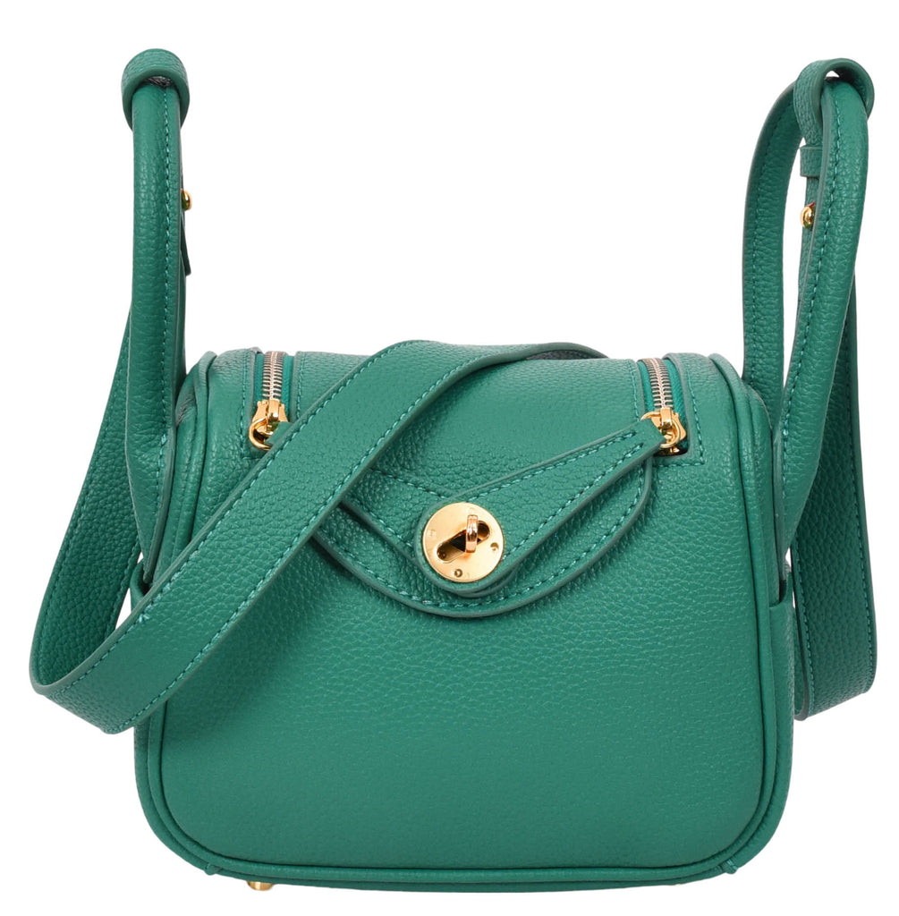 Regina Women's Faux Leather Mini Shoulder Strap Bag Green-4