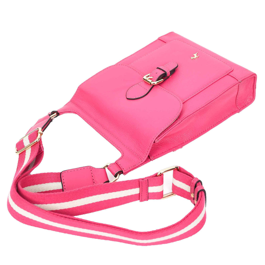 DR685 Ladies Real Leather Travel Messenger Bag Pink 5